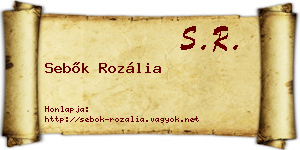 Sebők Rozália névjegykártya